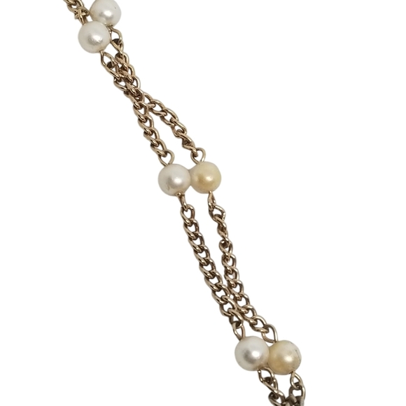 PARK LANE GOLDTONED & FAUX PEARL CHAIN NECKLACE WITH PEARL CLUSTER PENDANT - Picture 5 of 7